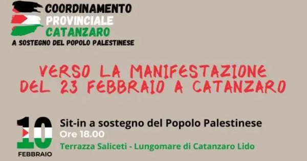 Verso la manifestazione del 23 febbraio: a Catanzaro tutte le iniziative a sostegno del popolo palestinese images Verso la manifestazione del 23 febbraio: a Catanzaro tutte le iniziative a sostegno del popolo palestinese