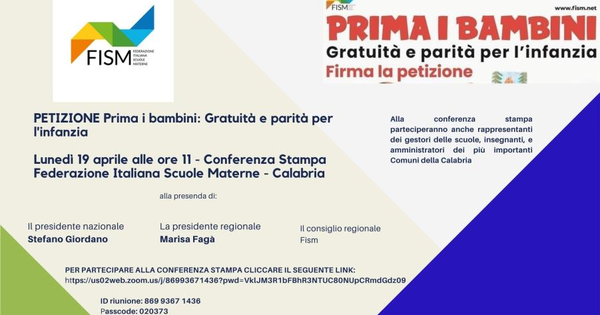 images Prima i bambini: gratuità e parità per l'infanzia. Domani conferenza stampa tra sindaci 