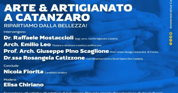 Comunali Catanzaro, “Arte&Artigianato” per ripartire dalla bellezza: incontro dibattito in Galleria Mancuso images Comunali Catanzaro, “Arte&Artigianato” per ripartire dalla bellezza: incontro dibattito in Galleria Mancuso