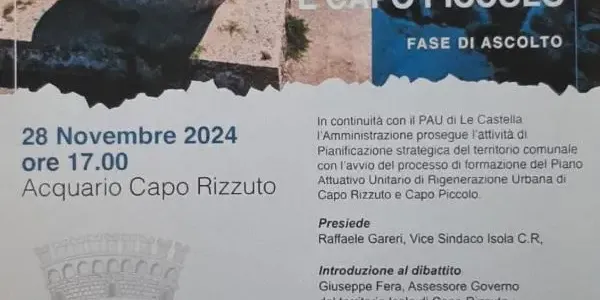 PAU di Capo Rizzuto, il 28 Tavolo di ascolto nella frazione images PAU di Capo Rizzuto, il 28 Tavolo di ascolto nella frazione