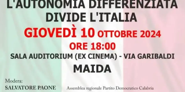 images Autonomia differenziata, incontro del Pd a Maida