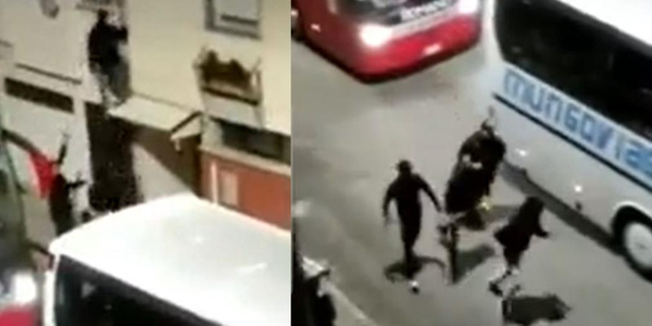 images Calcio violento, assalto dei tifosi del Crotone ai balconi per rubare una sciarpa