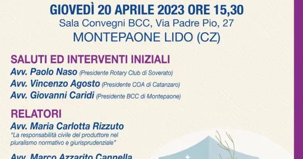 Montepaone Lido, oggi l'incontro su diritto alla sicurezza alimentare images Montepaone Lido, oggi l'incontro su diritto alla sicurezza alimentare