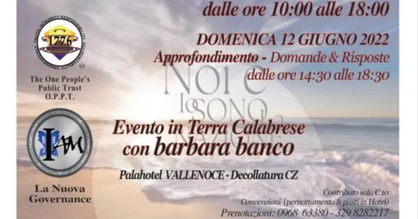 "Noi è io sono la Nazione": l'11 e 12 giugno Barbara Banco ospite a Decollatura images "Noi è io sono la Nazione": l'11 e 12 giugno Barbara Banco ospite a Decollatura