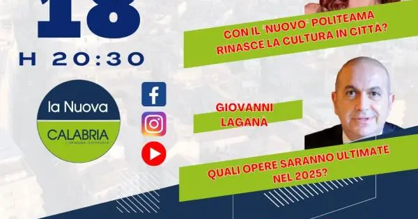 images Catanzaro Capitale, il rilancio del Politeama e le opere attese nel 2025: Santacroce e Laganà (DIRETTA 20.30)