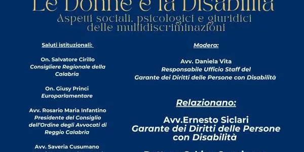 images In Consiglio regionale il convegno su "Le donne e la disabilità, aspetti sociali, psicologici e giuridici delle multidiscriminazioni"